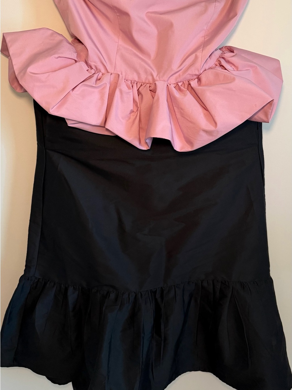 Zara Pink Ruffled Top & Black Skirt Set